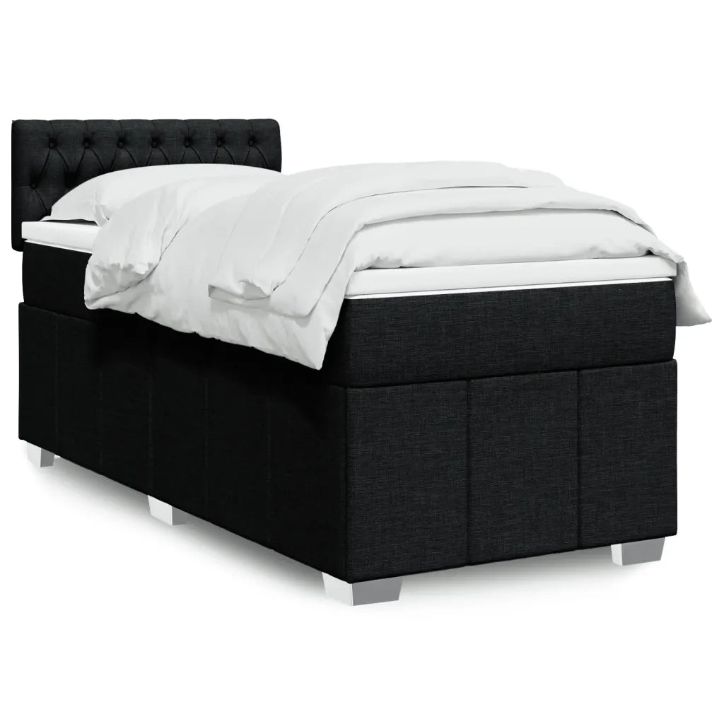 Giroletto a Molle con Materasso Nero 100x200 cm in Tessuto 3286988
