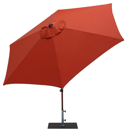 Ombrellone da Giardino Ø3 m Palo Ø38 mm in Alluminio Effetto Legno Tessuto Olefin Trend Wood Terracotta