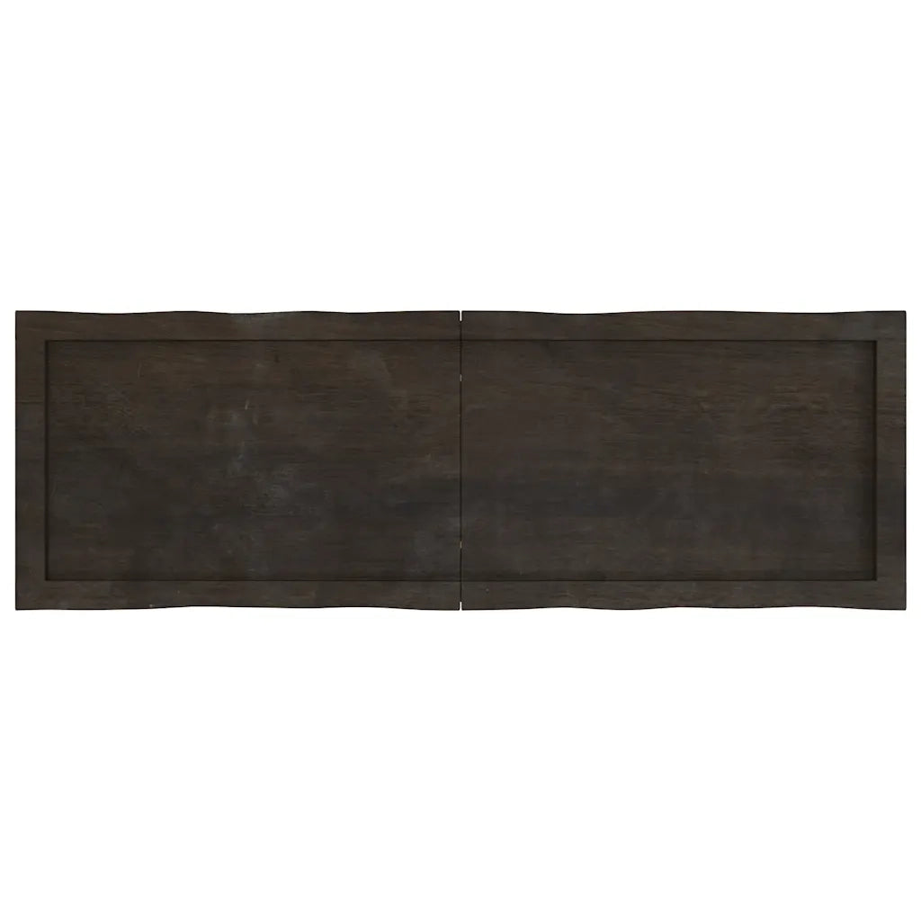 Piano Tavolo Marrone Scuro 120x40x(2-6)cm Rovere Non Trattato 364023