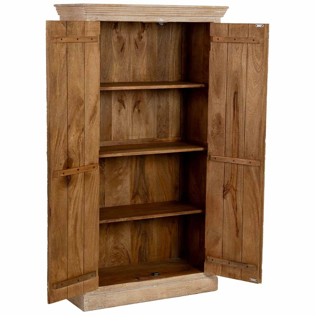 Armadio in legno fatto a mano con 2 ante beige, 90x40x165h cm