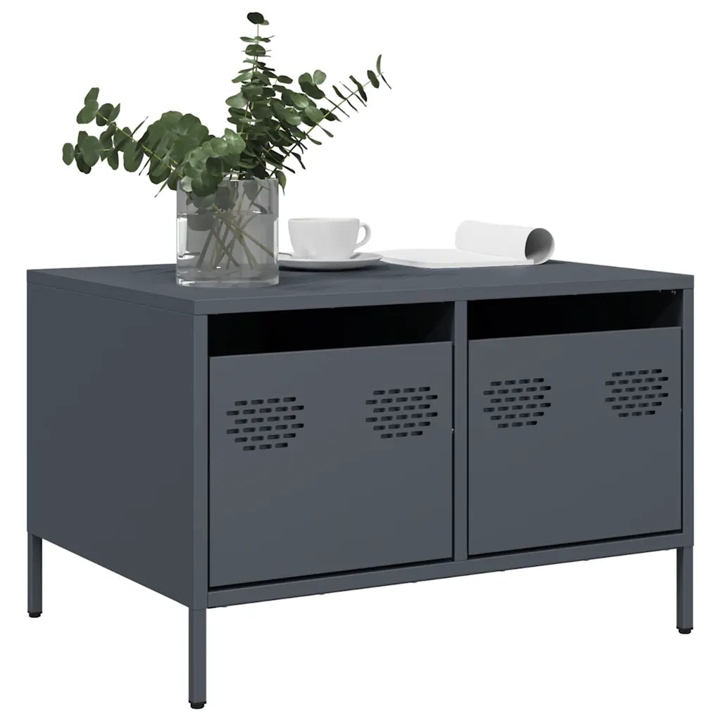 Mobile TV Antracite 68x50x43,5 cm in Acciaio Laminato a Freddo