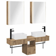 Set di Armadi da Bagno 5 pcs Rovere Artigianale 3406334
