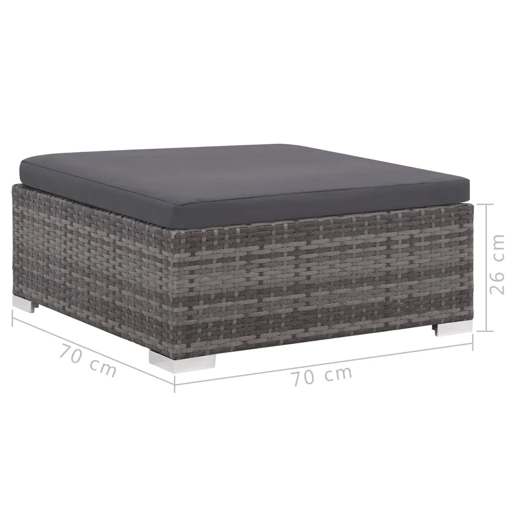 Set Divani da Giardino 6 pz con Cuscini in Polyrattan Grigio 44607