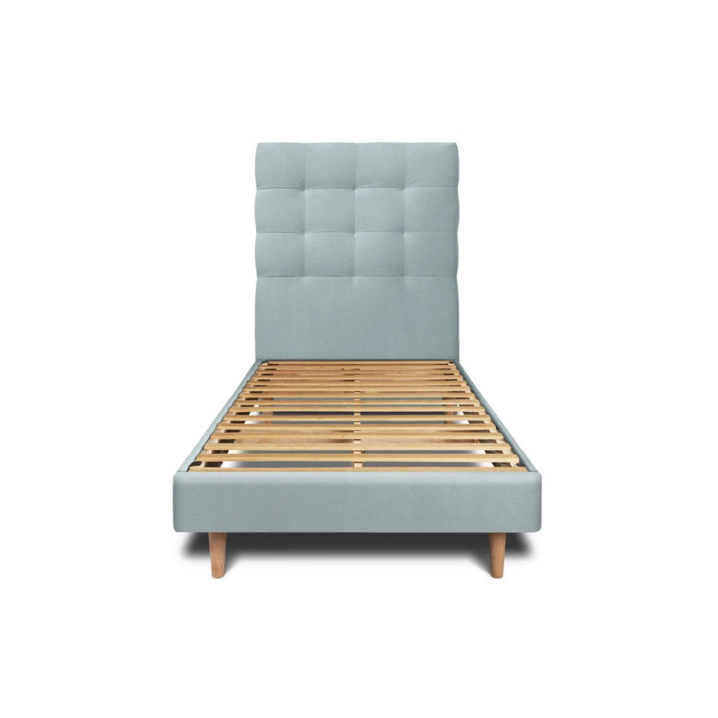 Letto 90x200 cm con testata imbottita - Tessuto velluto