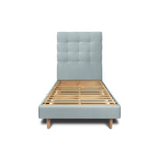 Letto 90x200 cm con testata imbottita - Tessuto velluto