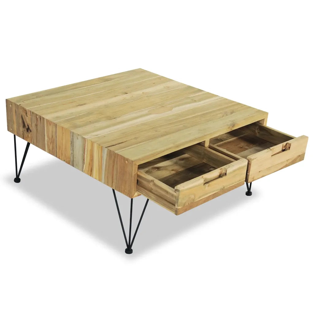Tavolino da CaffÃ¨ 80x80x40 cm in Legno Massello di Teak cod mxl 59376