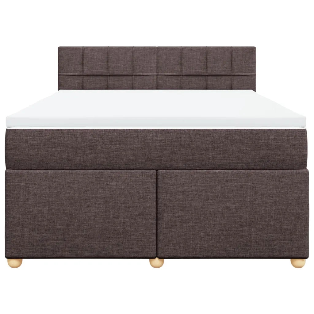 Giroletto a Molle con Materasso Marrone Scuro 140x190cm Tessuto
