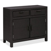 Armadio da esterno in wicker 100x50xH80 cm, con 2 ante e 2 cassetti - Armadio Da Esterno In Wicker 100x50xh80 Cm, Con 2 Ante E 2 Cassetti Colore Java