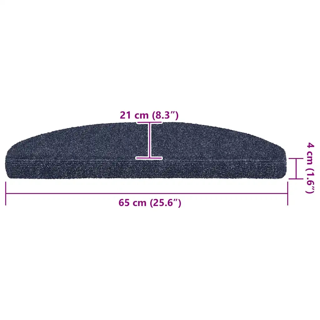 Tappetini per scale autoadesivi 30 pz | Gradini per Scale 65x21x4 cm blu semicircolari grandi