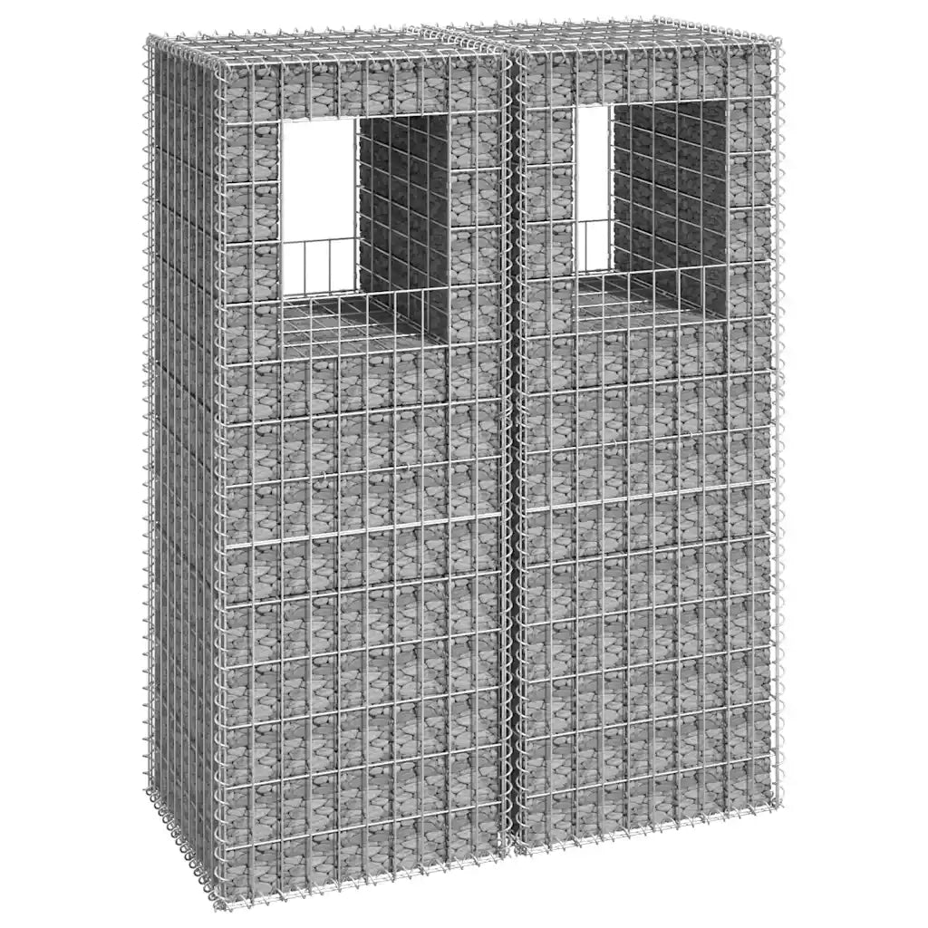 Cesti a Gabbione a Torre 2 pz 50x50x140 cm in Ferro 151271