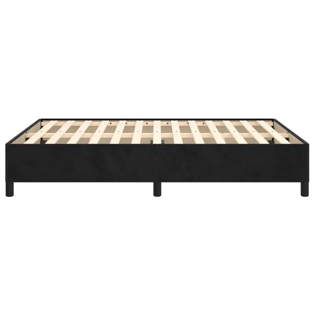 Letto matrimoniale | Letto per adulti | Giroletto senza Materasso Nero 140x190 cm in Velluto
