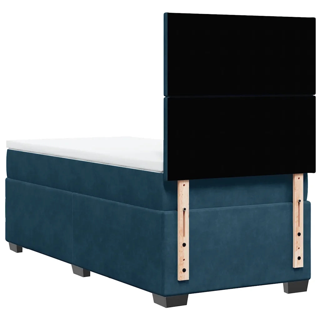 vidaXL Giroletto a Molle con Materasso Blu 80x200 cm in Velluto