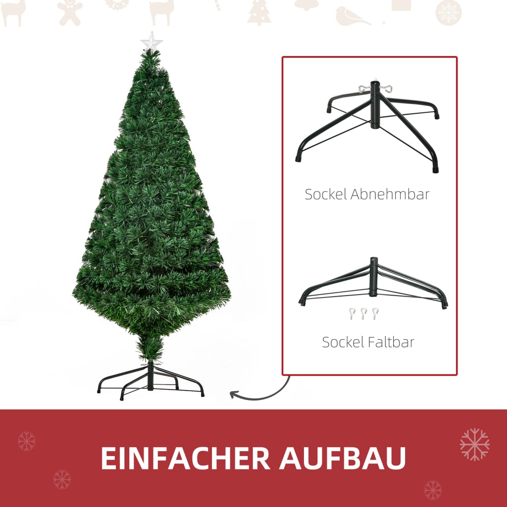 Albero di Natale artificiale 150 cm con illuminazione LED ¨C zephmum ¨C fibra di vetro, metallo