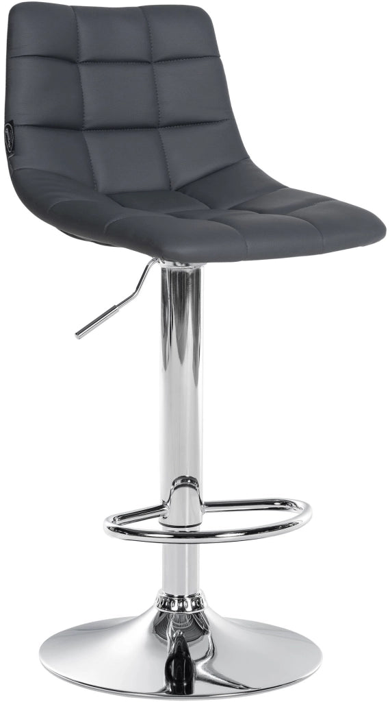 Sgabello Jerry in similpelle grigio,cromo