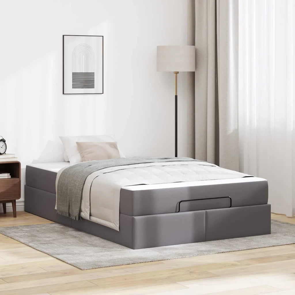 vidaXL Struttura letto con materasso con materasso Grigio 120 x 200 cm