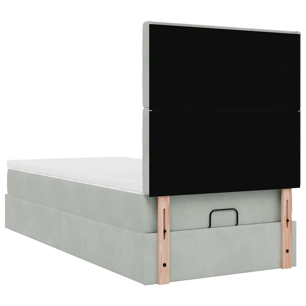 Struttura Letto Pouf con Materassi 100x200 cm Velluto