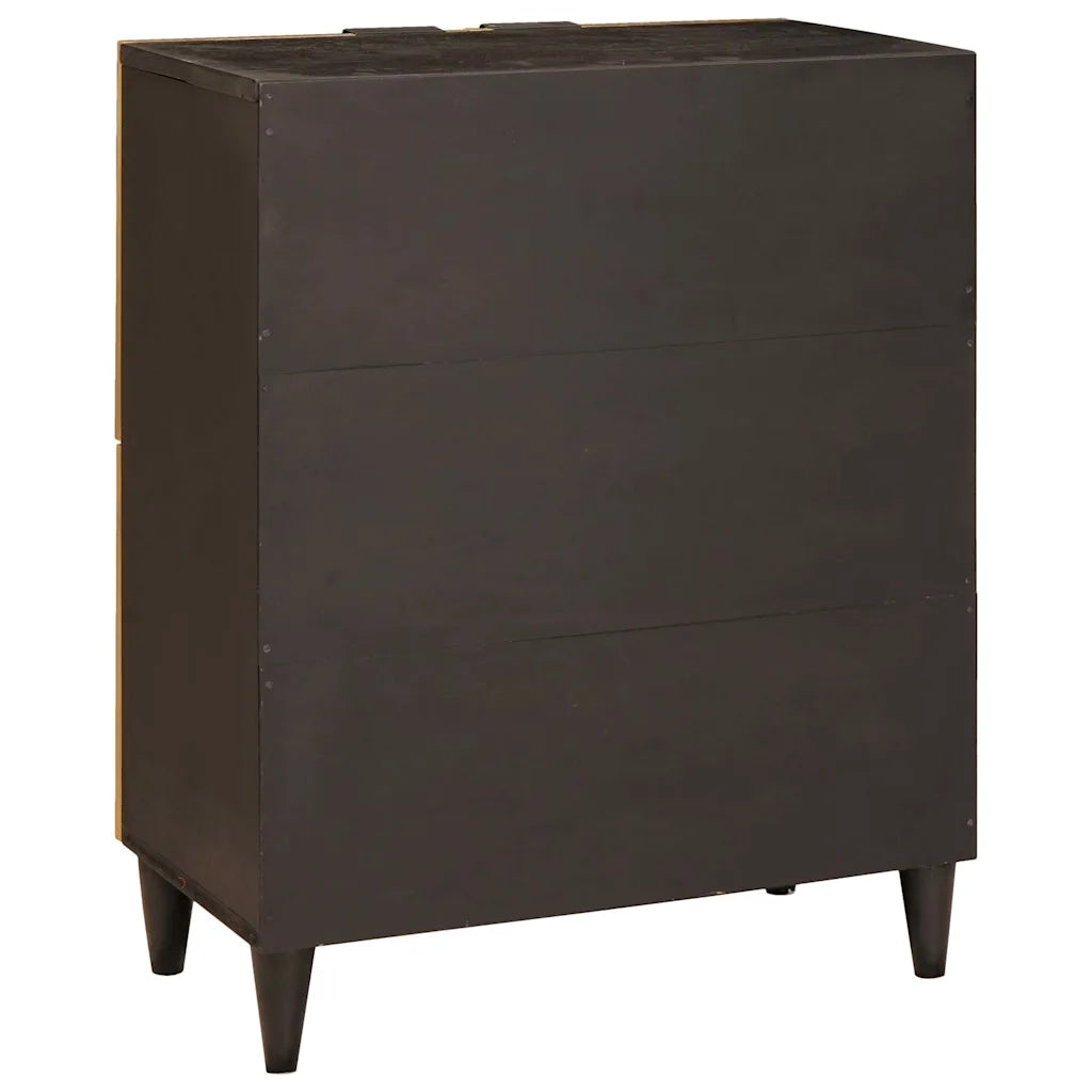Mobile laterale con archiviazione Nero e Oro 60 x 33,5 x 75 cm 4017854