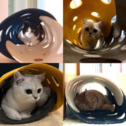 2 pezzi di tunnel per gatti da assemblaggio facile - Tunnel per gatti e piccoli animali in velluto, rimovibile e lavabile