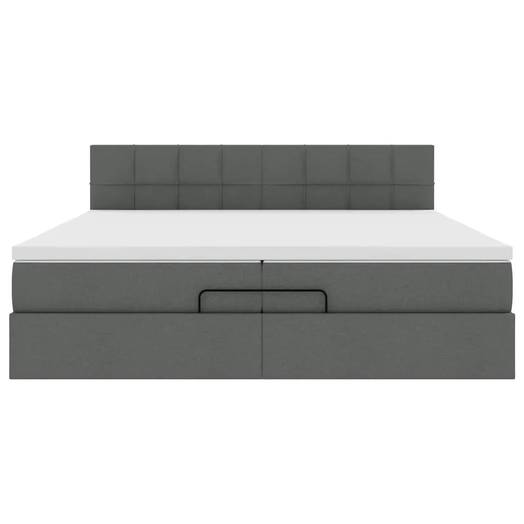 Struttura Letto Pouf con Materassi 200x200 cm in Tessuto 3312334