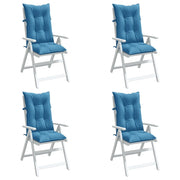 Cuscini Sedia Schiena Alta 4 Blu Mélange 120x50x7 Tessuto 4002359