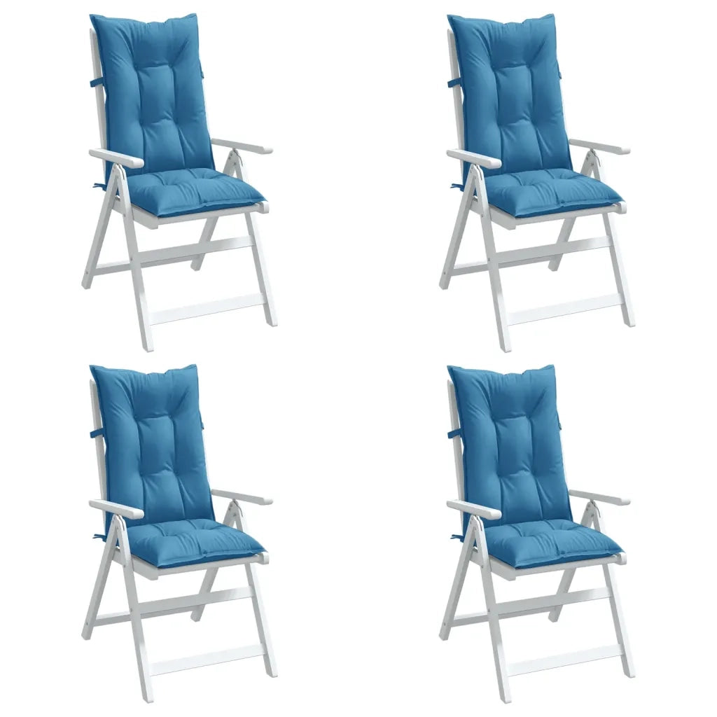 Cuscini Sedia Schiena Alta 4 Blu Mélange 120x50x7 Tessuto 4002359