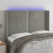 Testiera a LED Grigio Chiaro 147x16x118/128 cm in Velluto 3123956
