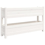 Fioriera | Cassetta per fiori | Vaso Bianca 112x25x66 cm in Legno Massello di Pino