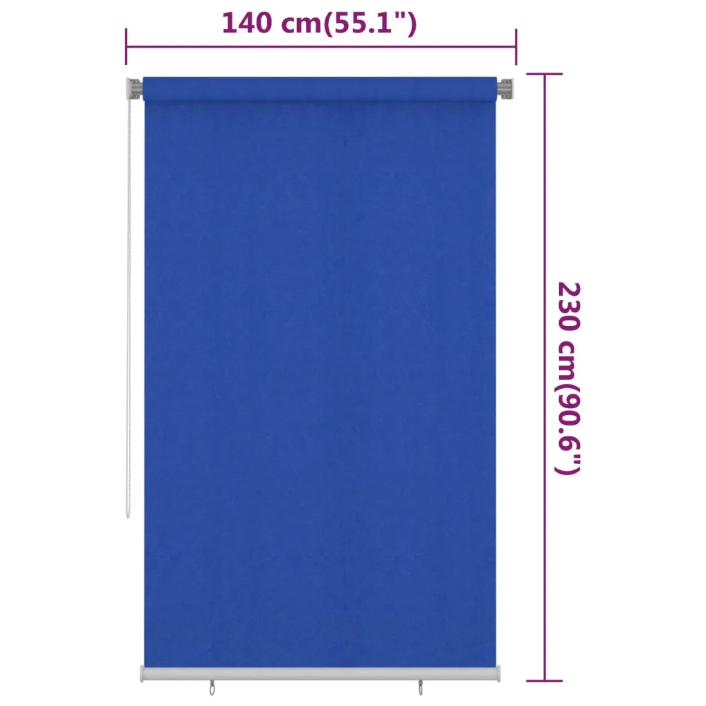 Tenda a Rullo per Esterni 145(L)x230(A) cm Blu HDPE 312852