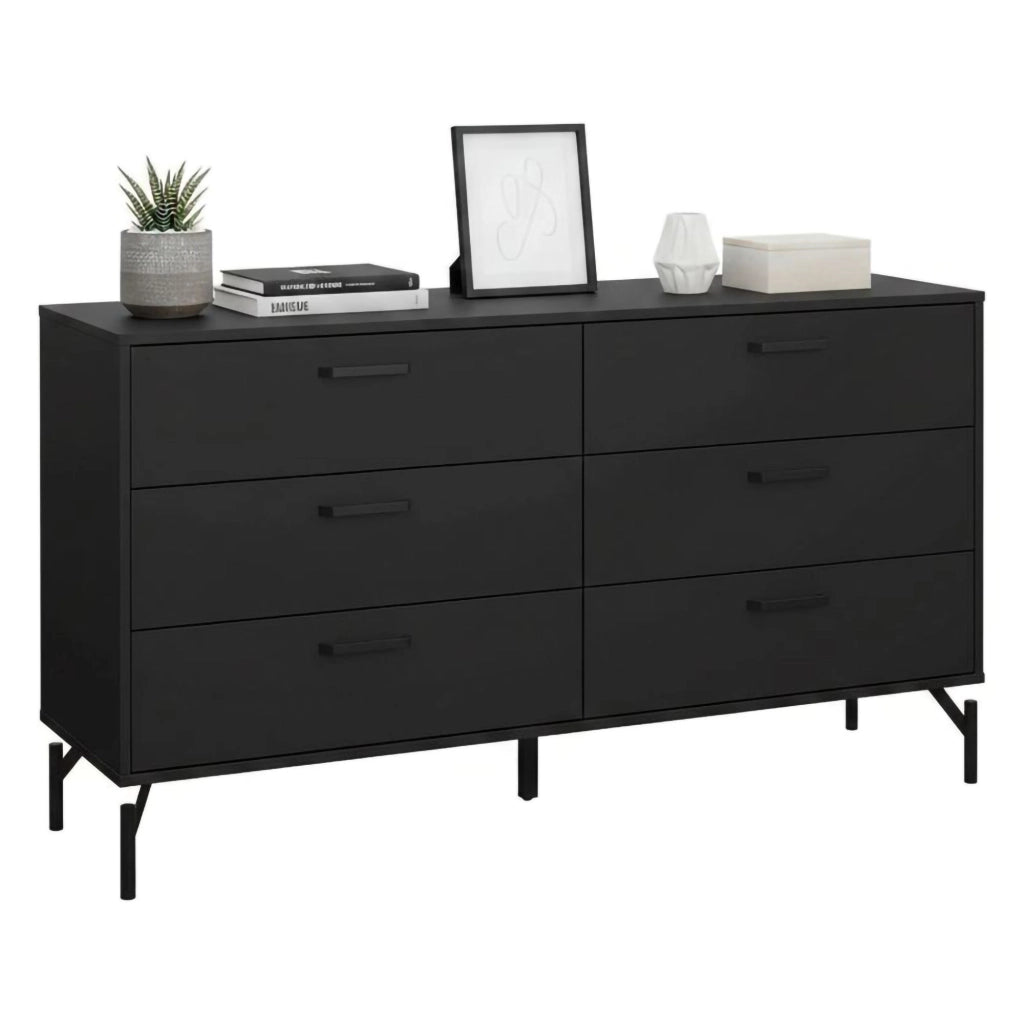 Credenza Begawan, Buffet da soggiorno, Madia da salotto, Dispensa da cucina, 139x40 h77 cm, Nero