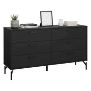 Credenza Begawan, Buffet da soggiorno, Madia da salotto, Dispensa da cucina, 139x40 h77 cm, Nero