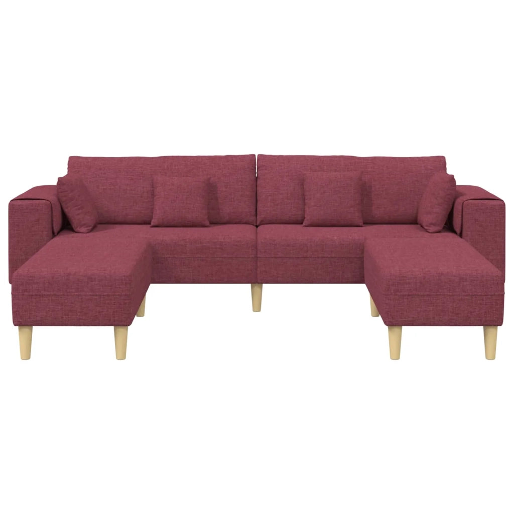 Divano con cuscino 3 pcs Rosso Vino Tessuto 3335165
