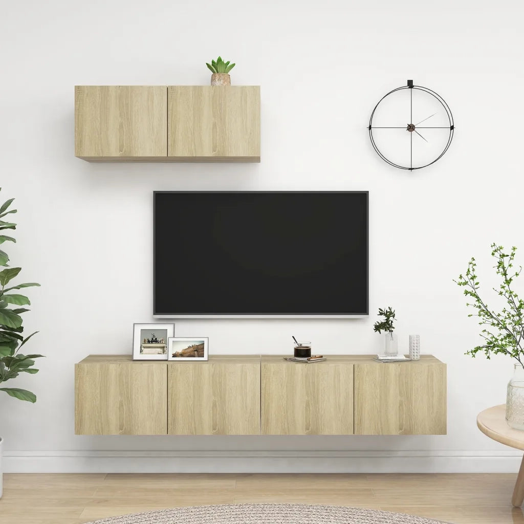 Mobili TV 3 pz Rovere Sonoma in Truciolato cod mxl 11699