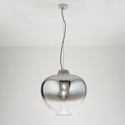 Sospensione Contemporanea Big Bowl Metallo Cromo Vetro Fumè 1 Luce E27