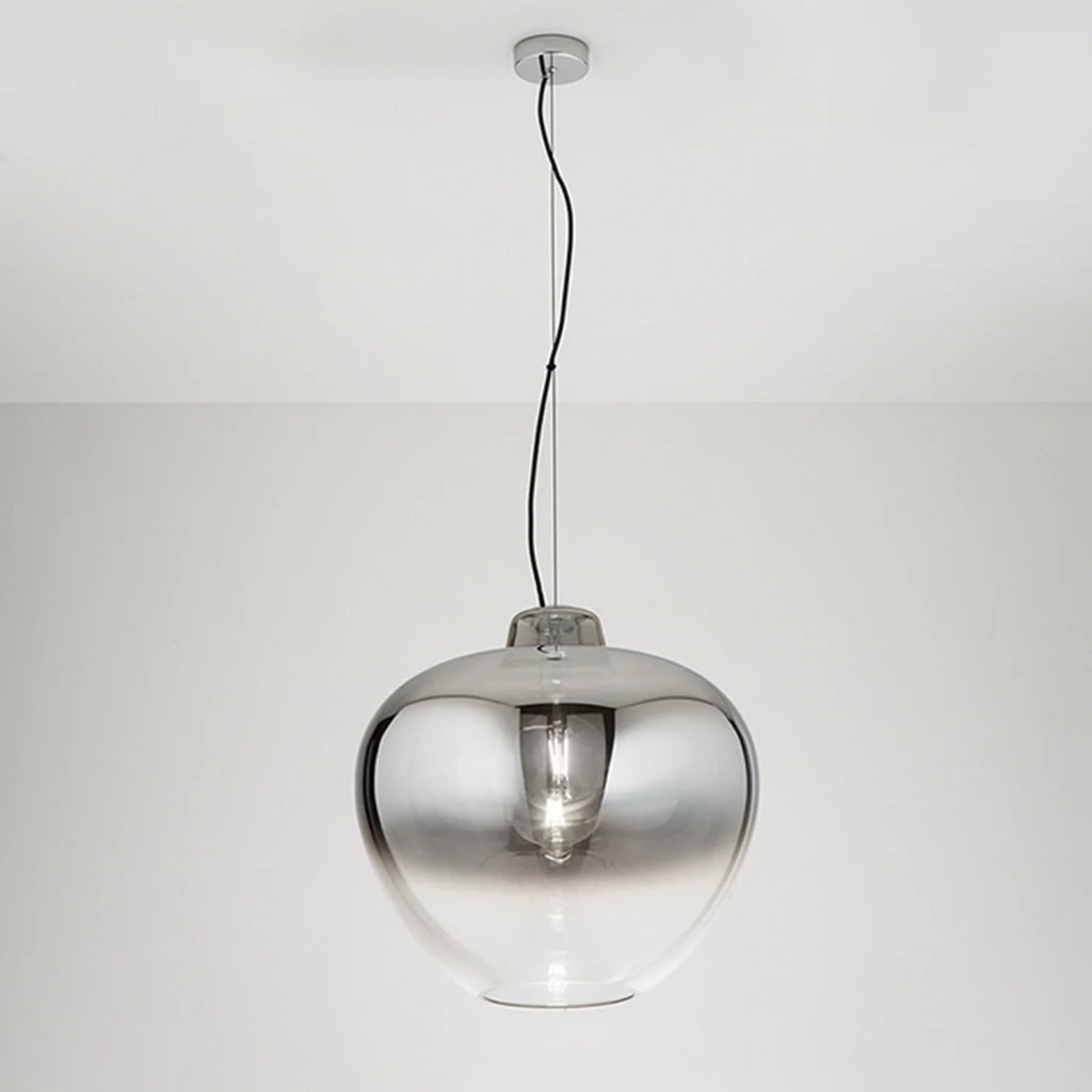 Sospensione Contemporanea Big Bowl Metallo Cromo Vetro Fumè 1 Luce E27