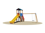 Giochipark torretta Kansas 805 scivolo Poly/Vetroresina H134cm altalena EN 1176 - Polietilene colorato