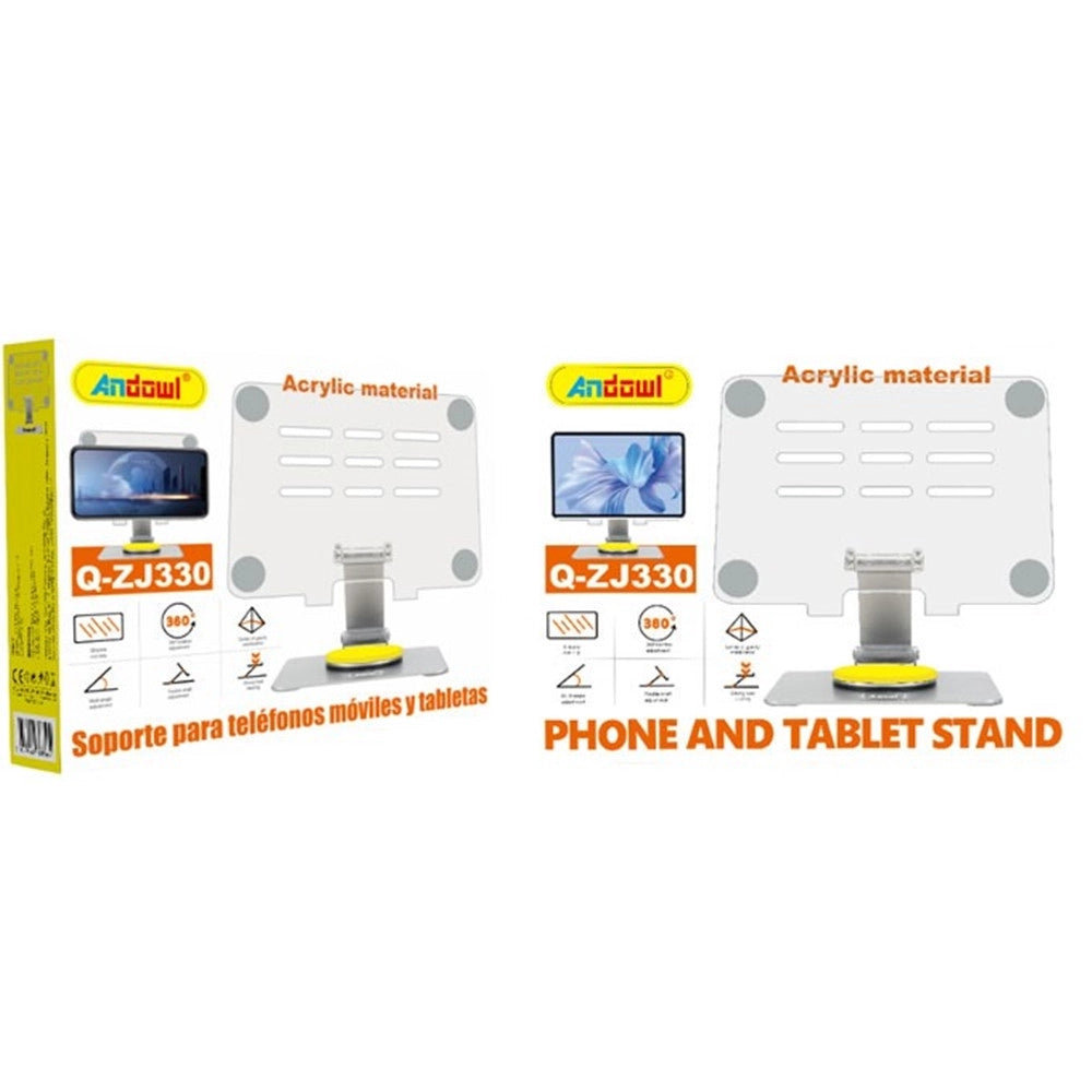 Trade Shop - Supporto Girevole A 360° Per Smartphone Tablet In Acrilico Resistente Stabile Q-zj330 -