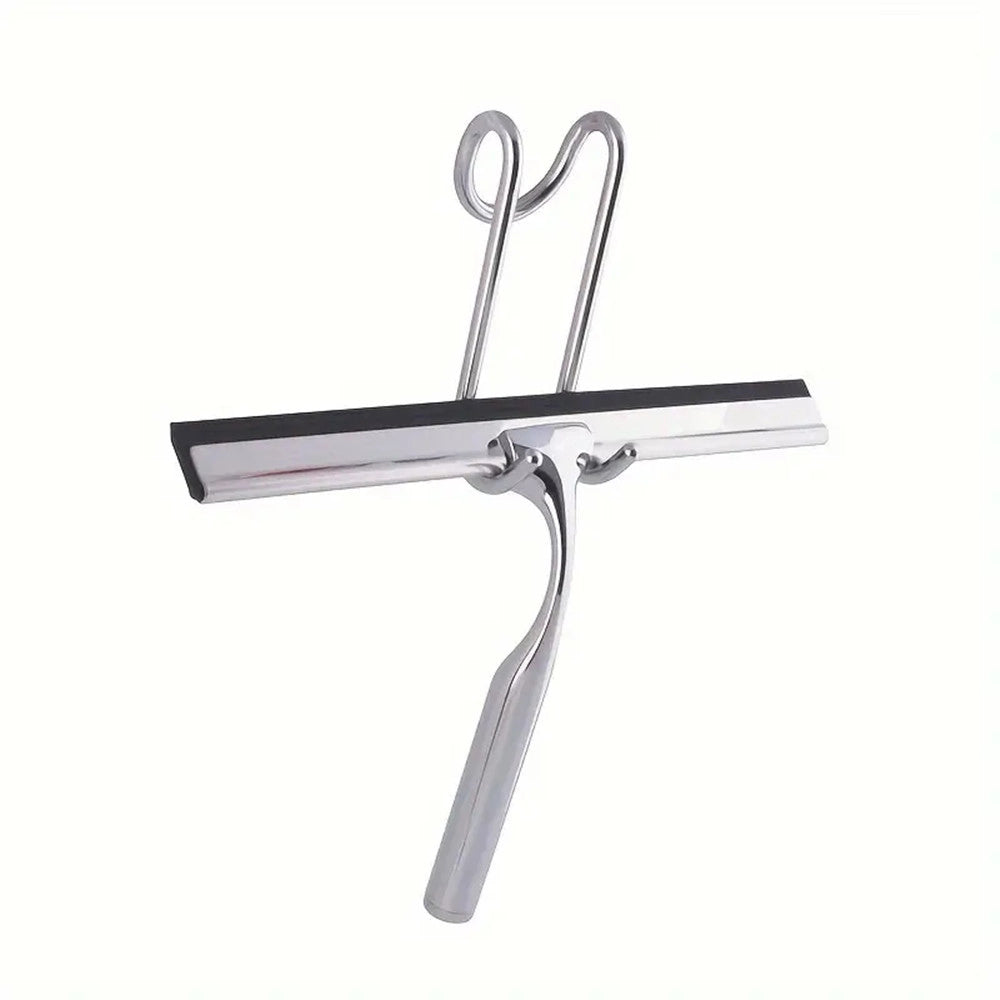 Trade Shop - Set Tergivetro Per Doccia Con Gancio Muro Adesivo Doppio Appendino Porta Box Cromo 87834 -