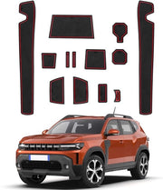 Accessori per Dacia Duster 3 III 2024 2025 Mattonelle in gomma per console centrale Antiscivolo per Duster 3 Antiscivolo gomma automatico per Duster 2024 ibrido (Rosso)