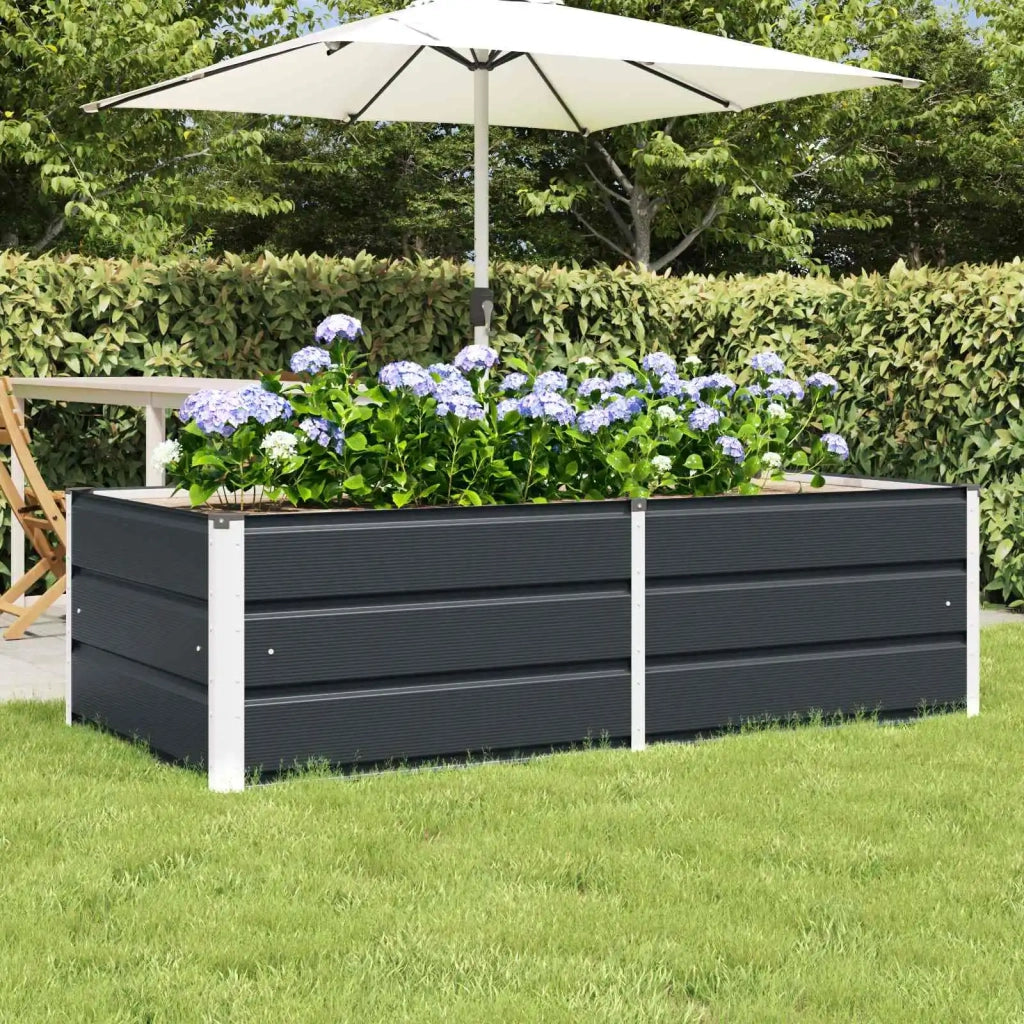 Fioriera-Vaso-Contenitore per Piante Antracite 160 x 80 x 45 cm Acciaio