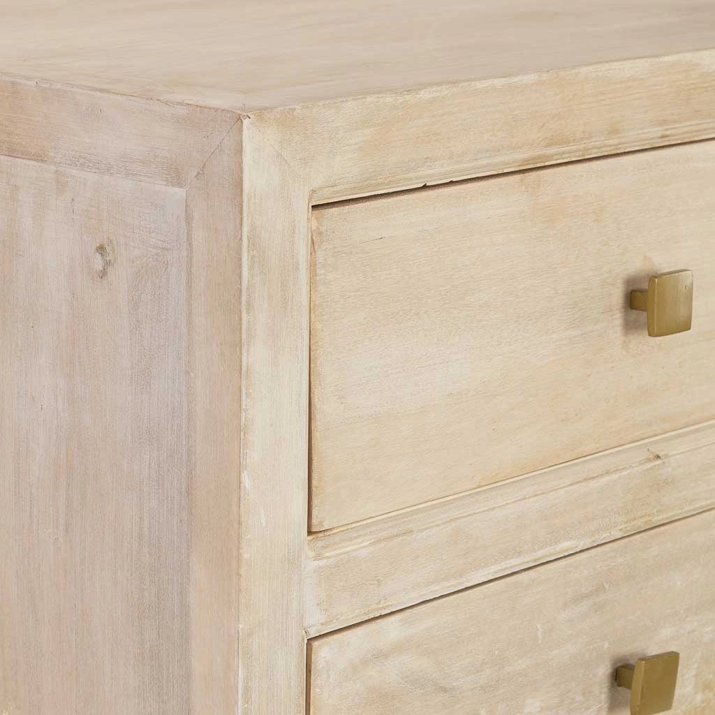 Settimanile in legno beige con 5 cassetti 60x45x116h cm