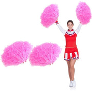 Pom-pom per cheerleading - Sfera metallica - Anello in plastica - Accessori per danze di gruppo - Colorazione rossa - Pompoms