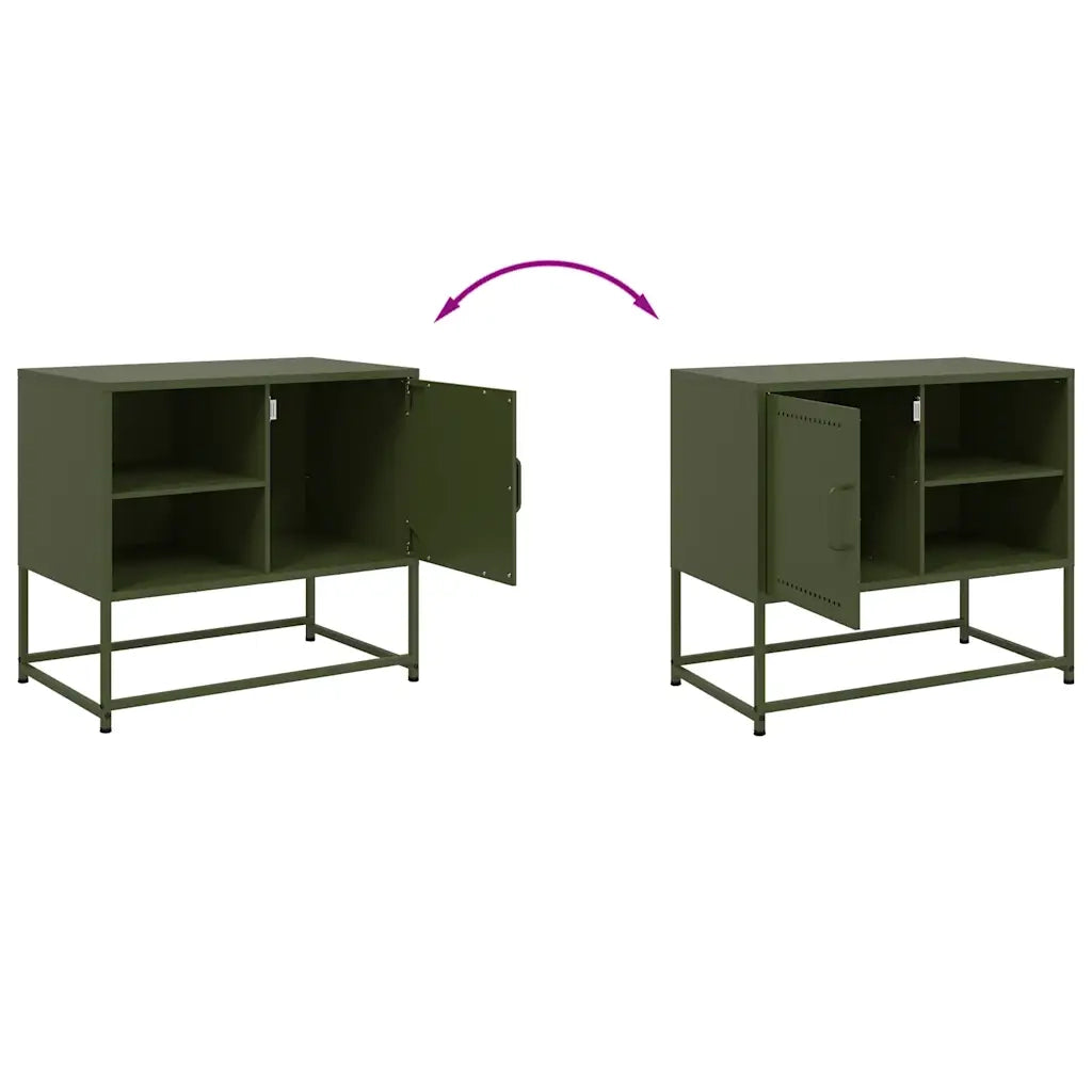 Mobile TV Verde Oliva 68x39x60,5 cm in Acciaio