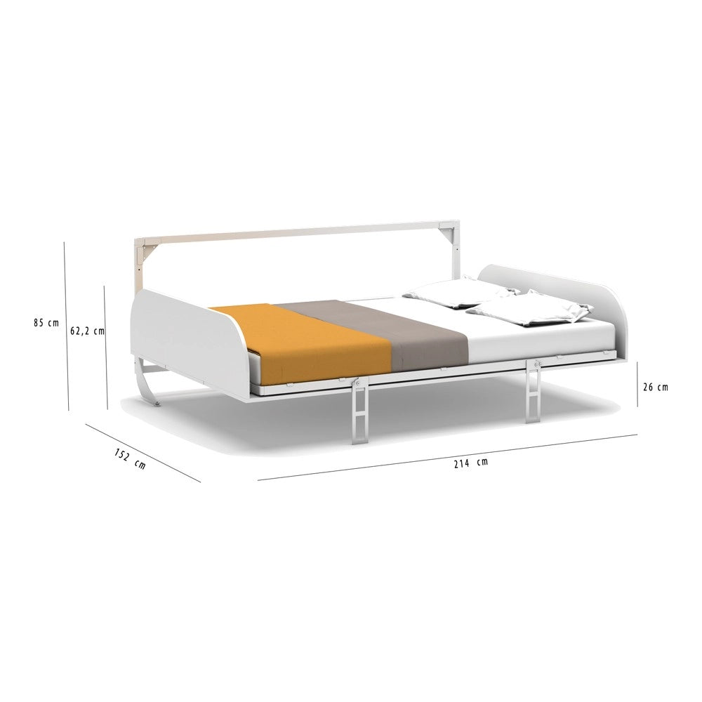 Letto matrimoniale a scomparsa salvaspazio Simple bianco 214x38x148H
