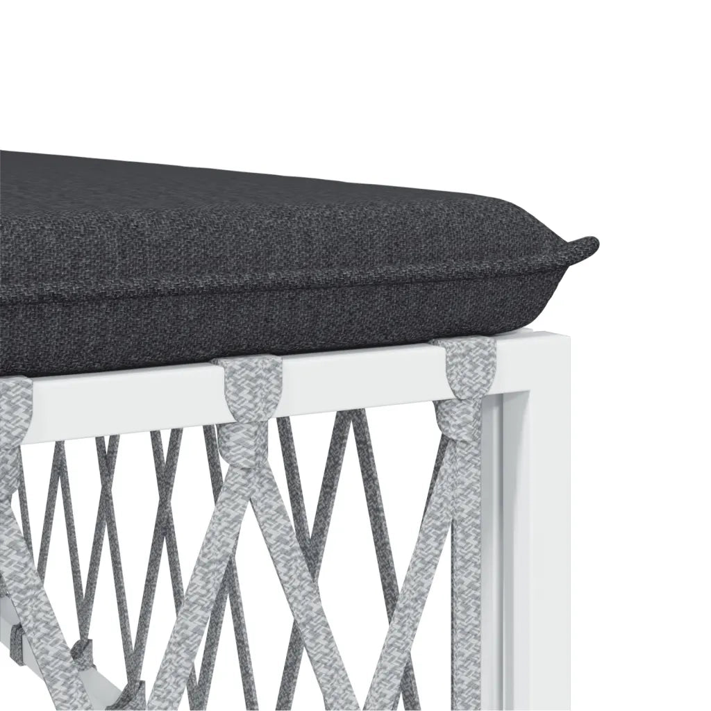 Set Salotto da Giardino 6 pz con Cuscini in Acciaio Bianco 3186892