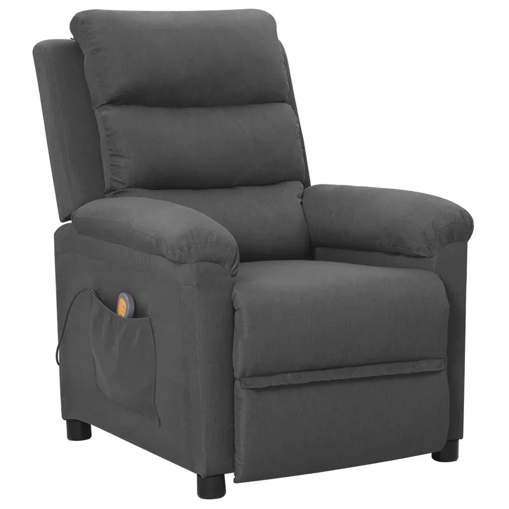 Poltrona Massaggiante Reclinabile Grigio Scuro in Tessuto cod mxl 32439