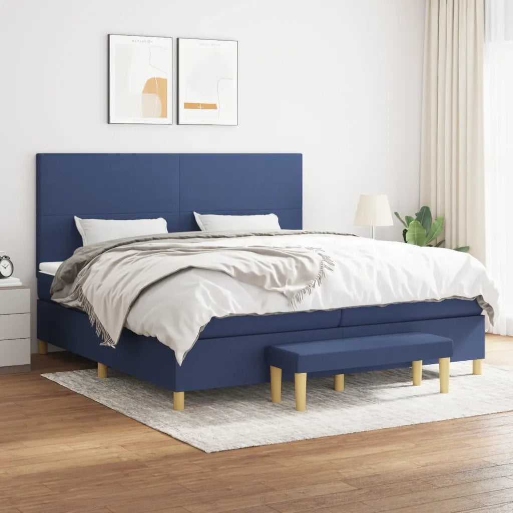 Giroletto a Molle con Materasso Blu 200x200 cm in Tessuto cod mxl 59014