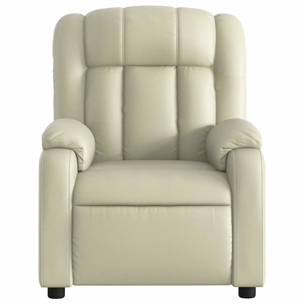 Poltrona da Massaggiante | Sedia Relax Reclinabile Crema Similpelle
