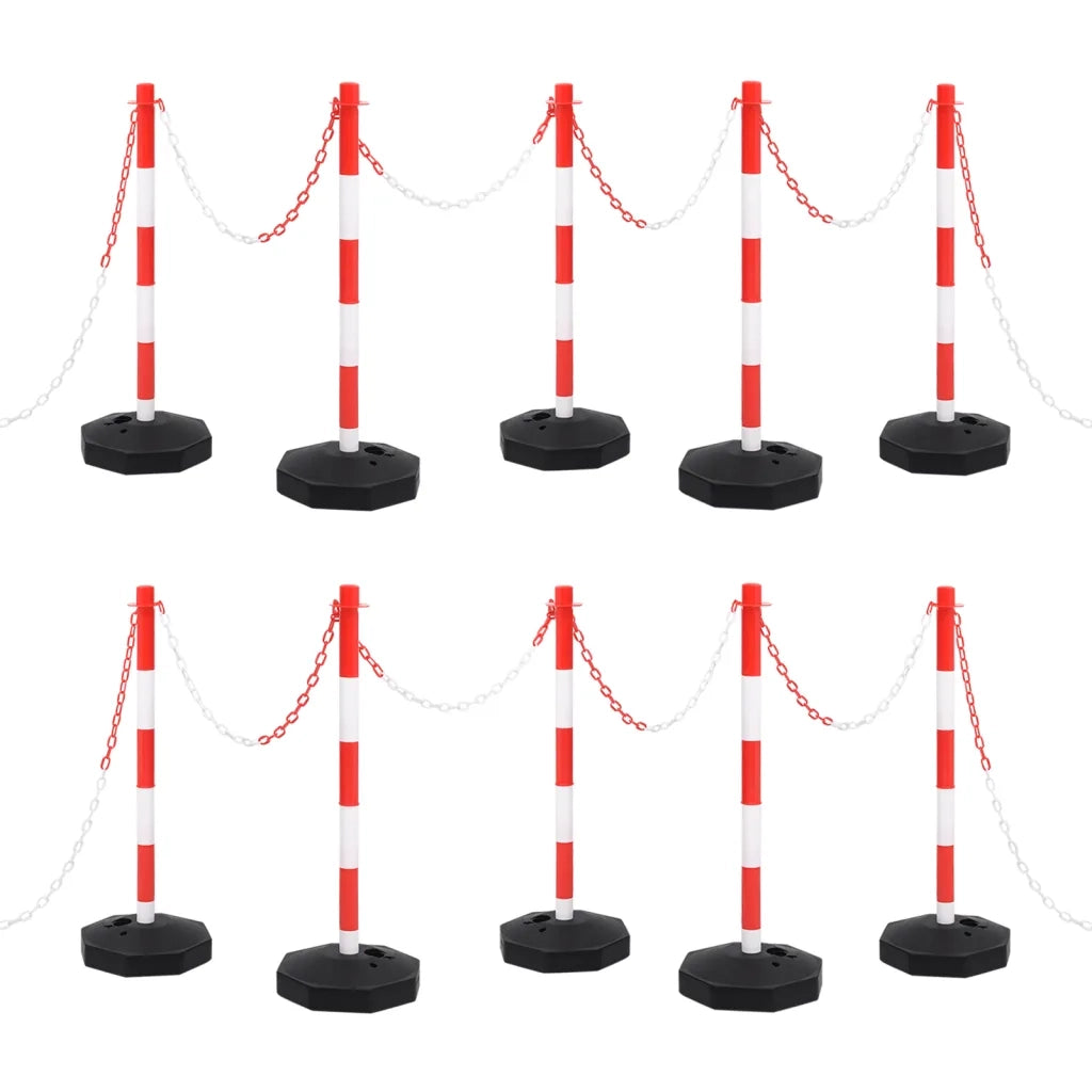 Set di Pali Stradali con Catena in Plastica di 10 mcod mxl 97080