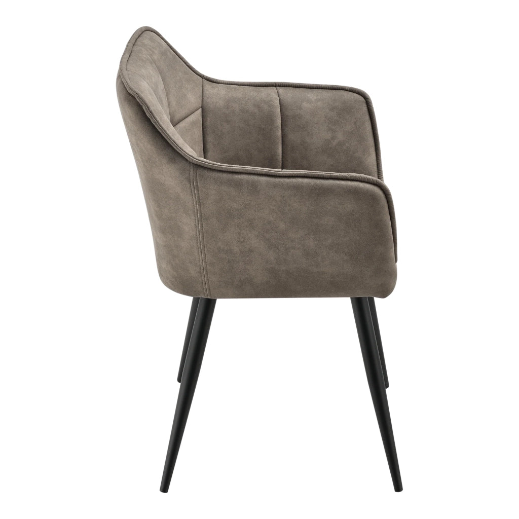 Elegante poltrona da soggiorno design seduta imbottita simil velluto poliestere metallo 79 cm tortora 03_0005209