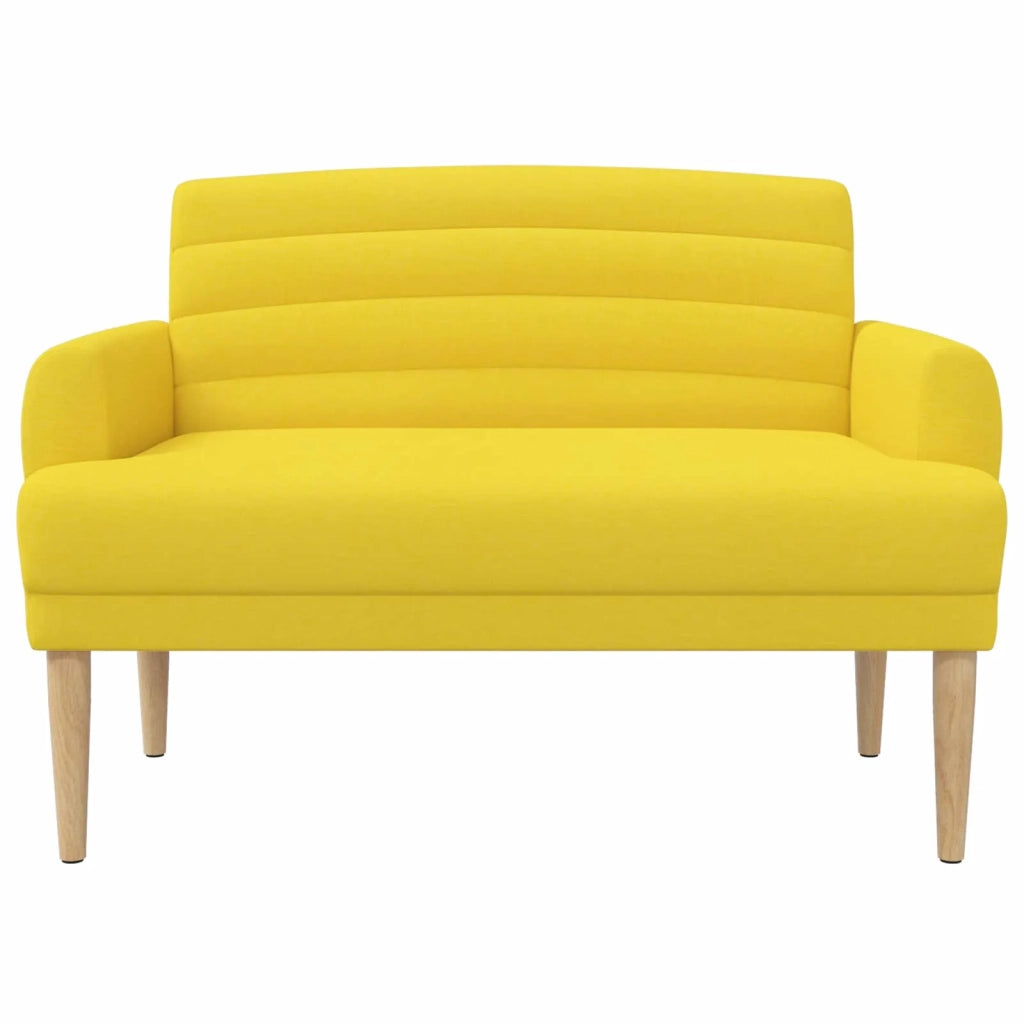 Loveseat con bottoni imbottiti Giallo Chiaro 116 x 67 x 80 cm 42041784
